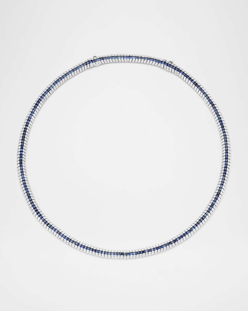 18K White Gold Merriyah Edge Sapphire Necklace